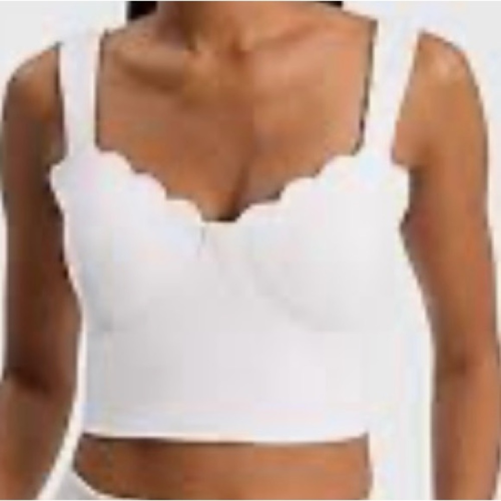Women's White Scalloped Bralette